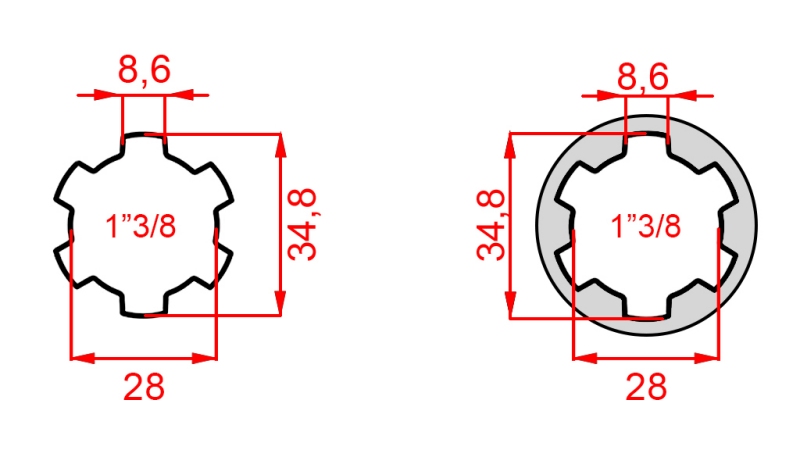 ADAPTER KARDANA Z 1-3/8 NA 1-3/8 (150 mm)
