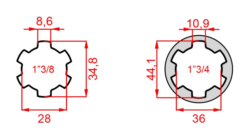 ADAPTER KARDANA Z 1-3/4 NA 1-3/8 (165 mm)
