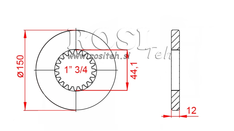 ADAPTER KARDANA Z KOŁNIERZEM I SWORZNIEM 1-3/4 (80 mm) (20 WPUSTÓW)