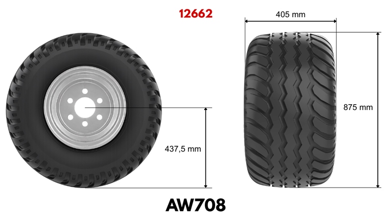 400/60-15,5 PNEUMATYKA AW708 16PL Z PLATIŠČEM 13,00X15,5