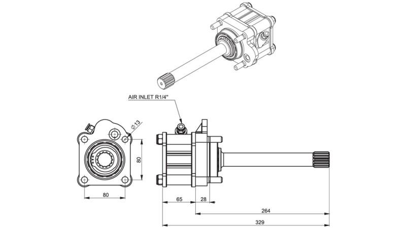 Dimensioner UDGANG FOR HYDRAULISK PUMPE - MAN INTERDAR