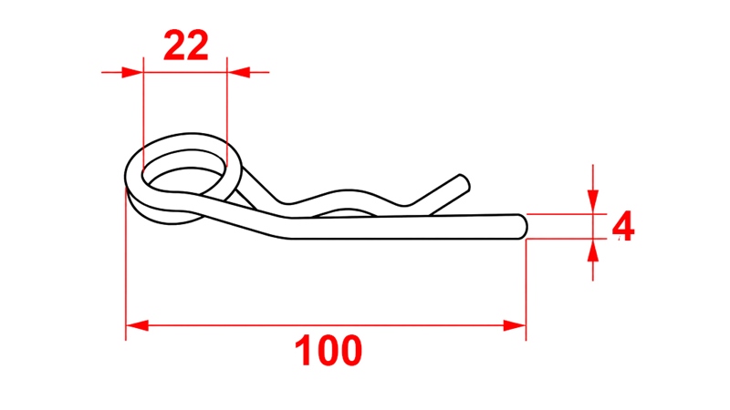 ZAWLECZKA SPRĘŻYSTA PODWÓJNA 2 OCYNK Φ 4 MM (5SZT)