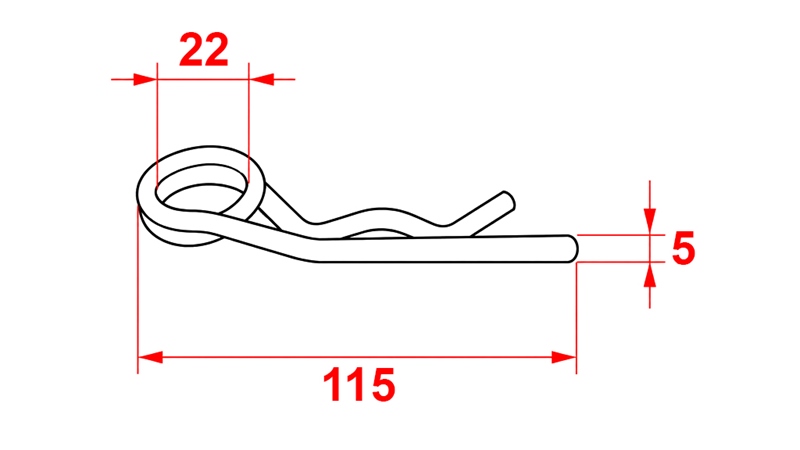 ZAWLECZKA SPRĘŻYSTA PODWÓJNA 2 OCYNK Φ 5 MM (5SZT)