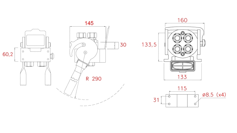 ZŁĄCZE MULTI-FASTER 4-DROŻNE BSP 1/2 CZĘŚĆ RUCHOMA