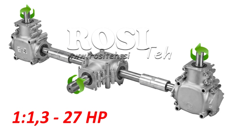ZESTAW PRZEKŁADNI 1:1,3 (27HP-20kW) DO ROZRZUTNIKA OBORNIKA L:450 - ALU