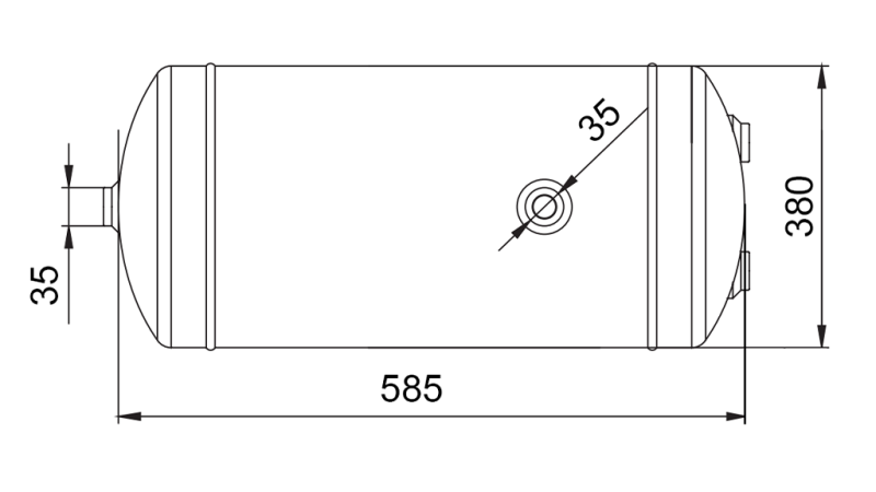 ZBIORNIK HAMULCA PNEUMATYCZNEGO 60 LIT 585X380 ECO