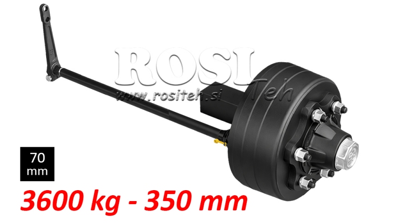 PÓŁOŚ Z HAMULCAMI - 3600 kg (6 ŚRUBKI) - 350 mm