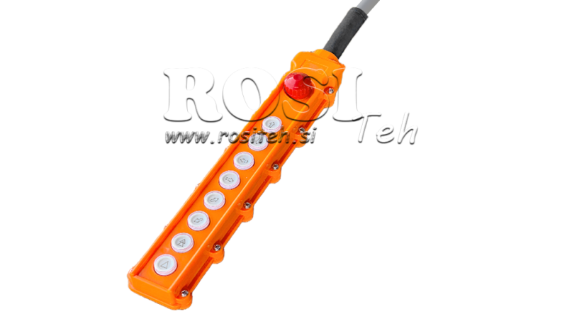 PILOT ZDALNEGO STEROWANIA 8 PRZYCISKÓW + WYŁĄCZNIK AWARYJNY W OBUDOWIE Z KABLEM