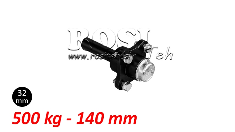 PÓŁOŚ BEZ HAMULCÓW - 500 kg (4 ŚRUBY) - 140 mm