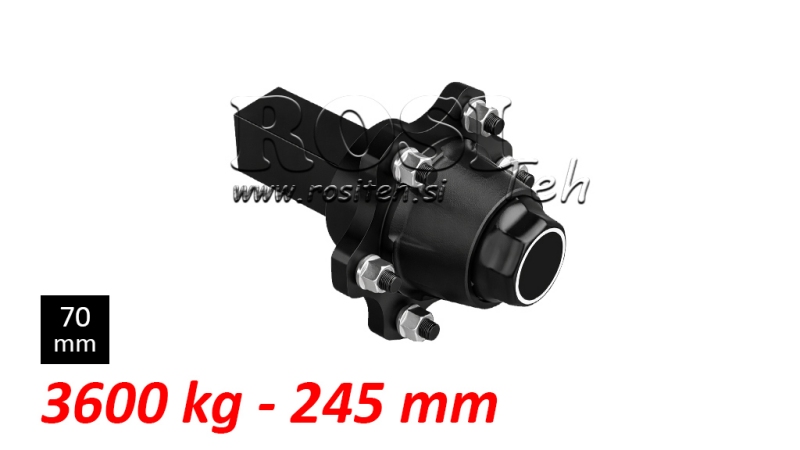 PÓŁOŚ BEZ HAMULCÓW - 3600 kg (6 ŚRUBKI) - 245 mm