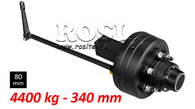 PÓŁOŚ Z HAMULCAMI - 4400 kg (6 ŚRUBKI) - 340 mm