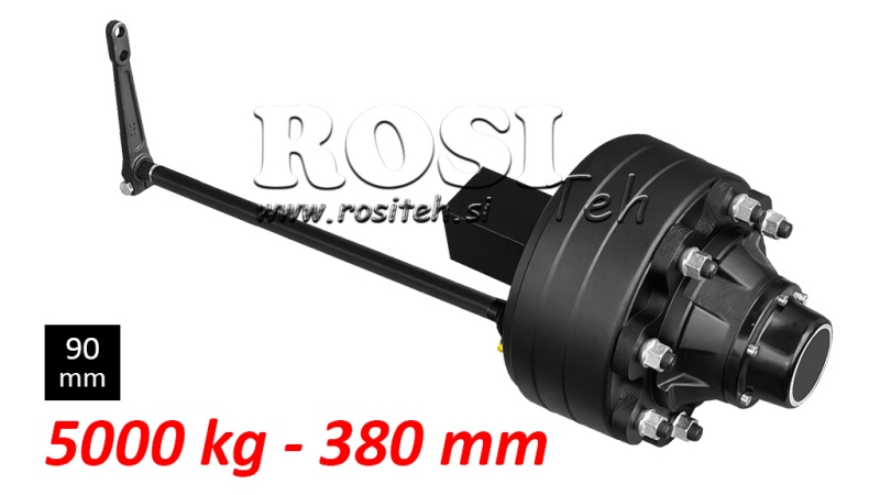 PÓŁOŚ Z HAMULCAMI - 5000 kg (8 ŚRUB) - 380 mm
