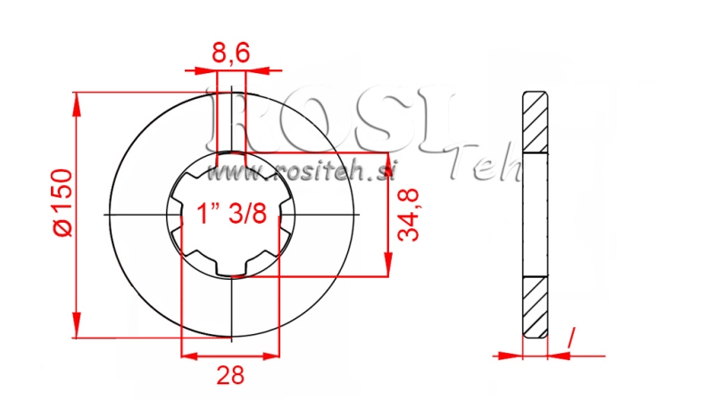 ADAPTER KARDANA Z KOŁNIERZEM I SWORZNIEM 1-3/4 (80 mm)