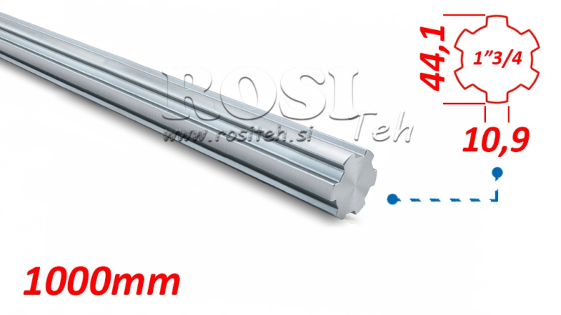 WAŁ KARDANA WIELOWYPUSTOWY 1-3/4 (1000 mm)