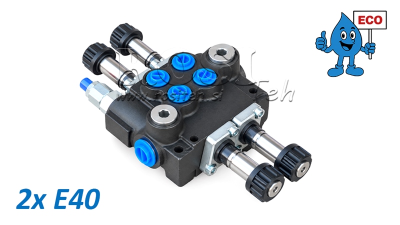 HYDRAULICZNY ELEKTROZAWÓR (BEZ CEWEK) – ROZDZIELACZ 2-SEKCYJNY 2xE40 ECO