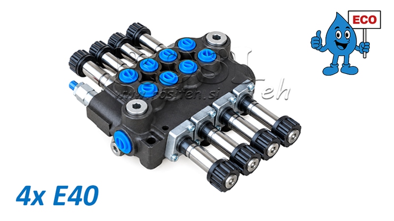 HYDRAULICZNY ELEKTROZAWÓR (BEZ CEWEK) – ROZDZIELACZ 4-SEKCYJNY 4xE40 ECO