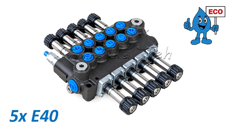 HYDRAULICZNY ELEKTROZAWÓR (BEZ CEWEK) – ROZDZIELACZ 5-SEKCYJNY 5xE40 ECO