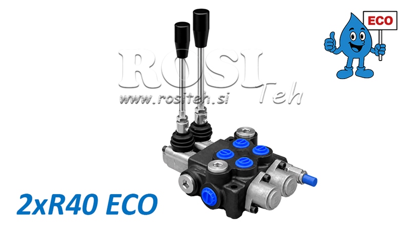 HYDRAULICZNY ZAWÓR RĘCZNY – ROZDZIELACZ 2-SEKCYJNY 2xR40 ECO
