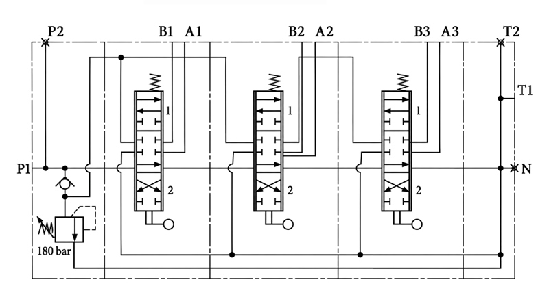 HYDRAULICZNY ZAWÓR RĘCZNY – ROZDZIELACZ 3-SEKCYJNY 3xR80 ECO