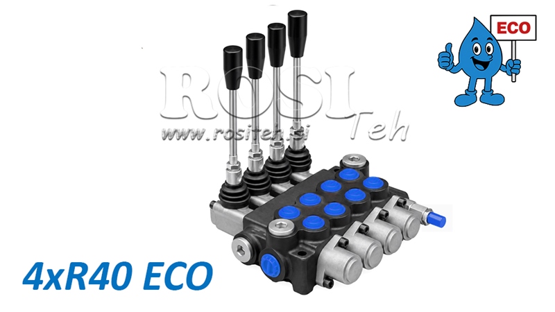HYDRAULICZNY ZAWÓR RĘCZNY – ROZDZIELACZ 4-SEKCYJNY 4xR40 ECO