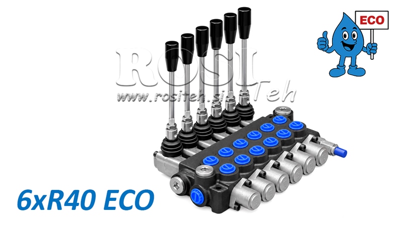 HYDRAULICZNY ZAWÓR RĘCZNY – ROZDZIELACZ 6-SEKCYJNY 6xR40 ECO