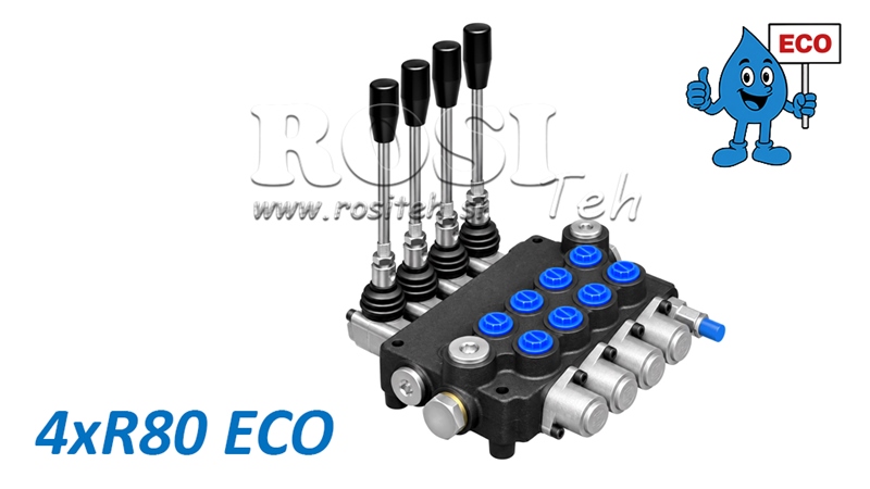 HYDRAULICZNY ZAWÓR RĘCZNY – ROZDZIELACZ 4-SEKCYJNY 4xR80 ECO