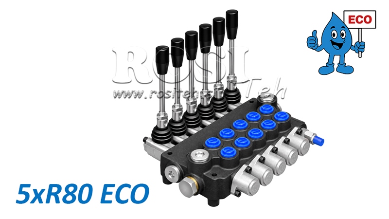 HYDRAULICZNY ZAWÓR RĘCZNY – ROZDZIELACZ 5-SEKCYJNY 5xR80 ECO