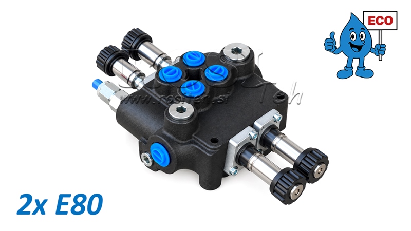 HYDRAULICZNY ELEKTROZAWÓR (BEZ CEWEK) – ROZDZIELACZ 2-SEKCYJNY 2xE80 ECO