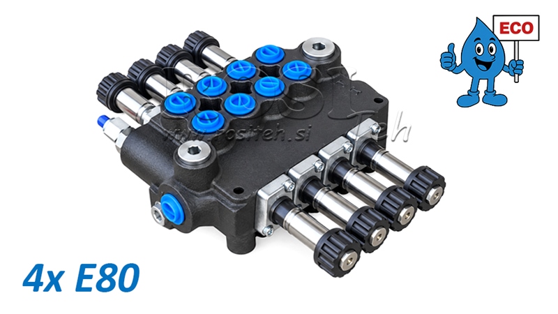 HYDRAULICZNY ELEKTROZAWÓR (BEZ CEWEK) – ROZDZIELACZ 4-SEKCYJNY 4xE80 ECO