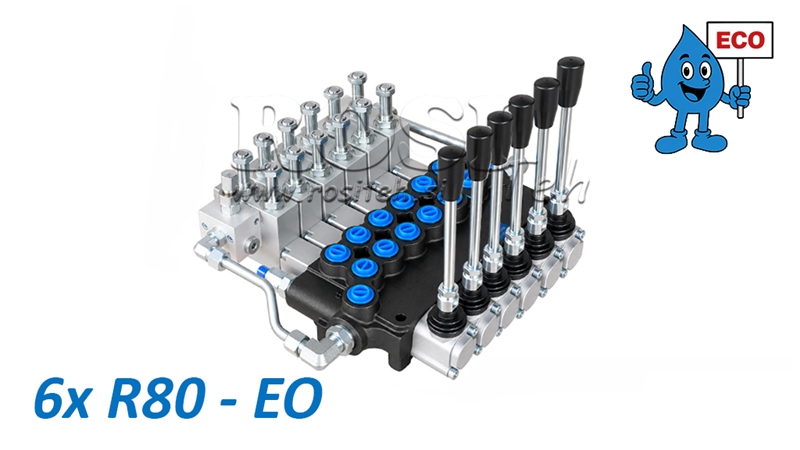 HYDRAULICZNY ZAWÓR ELEKTRO-RĘCZNY (BEZ CEWEK) – ROZDZIELACZ 6-SEKCYJNY 6xR80-EO ECO