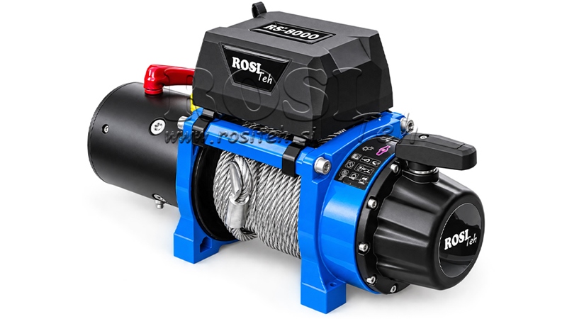 12 V WYCIĄGARKA ELEKTRYCZNA RS-8000 - 3620 KG - LINA STALOWA - ECO
