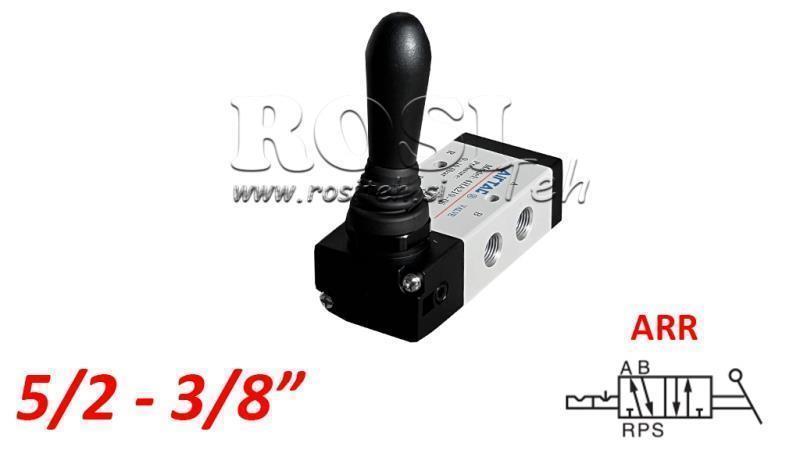 PNEVMATSKI ROČNI VENTIL 5/2 3/8 PRT-0852-ARR ROČNO VRAČANJE