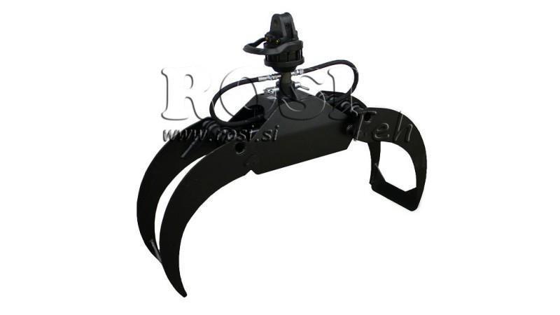 ŁAPA LEŚNA LG1200 kg - 1120 mm ROTATOR 3000/1500 KG Z OSIĄ