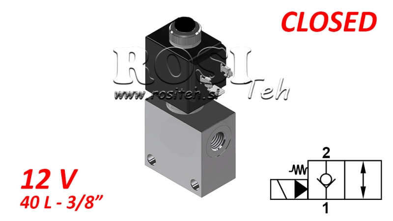 ZAWÓR 2-DROGOWY 3/8 (NC) 12V - 40LIT
