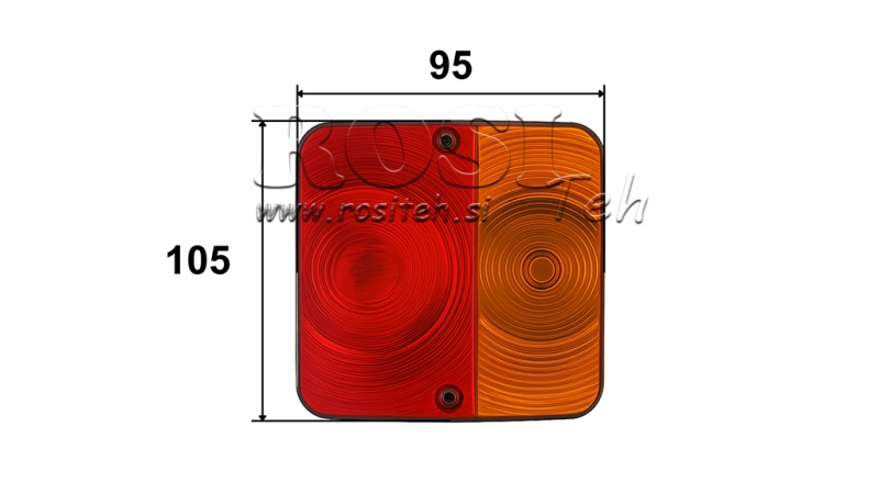 LUČ ZADNJA DESNA KVADRATNA 2 POZ