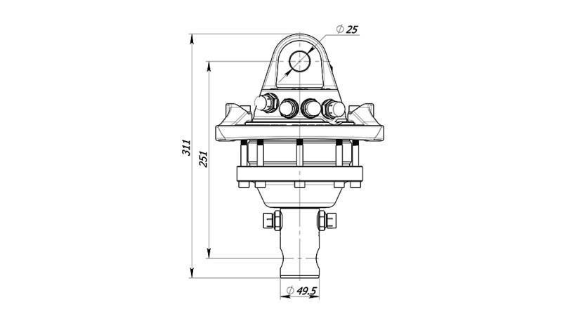 OBROTOWY HYDRAULICZNY 3000/1500 KG Z OSIĄ