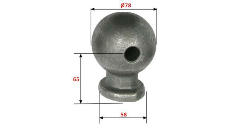 KULKA WYWRACAJĄCA CIĘŻARÓWKA KESONA fi 78 PRZEDNIA