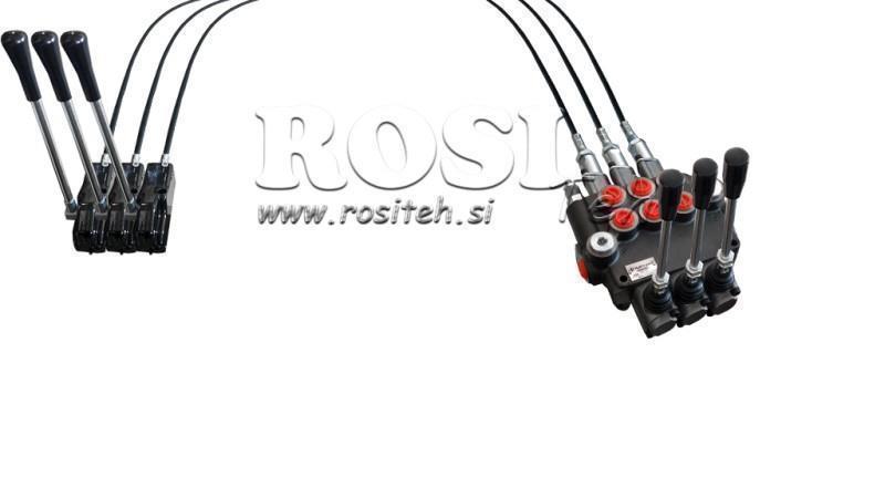 JOYSTICK DOBBELT HÅNDTAG 2 m HYDRAULISK VENTIL 3xP40 liter