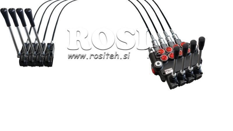 JOYSTICK DOBBELT HÅNDTAG 3 m HYDRAULISK VENTIL 4xP40 liter