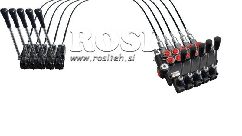 JOYSTICK DOBBELT HÅNDTAG 3 m HYDRAULISK VENTIL 5xP40 liter