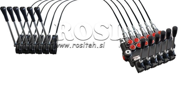 JOYSTICK DOBBELT HÅNDTAG 2.5 m. HYDRAULISK VENTIL 6xP40 liter