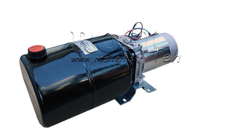 MINI AGREGAT HYDRAULICZNY 12V DC - 1.6kW = 2.1cc - 8 lit - montaż w kierunku jednostronnym (metal)