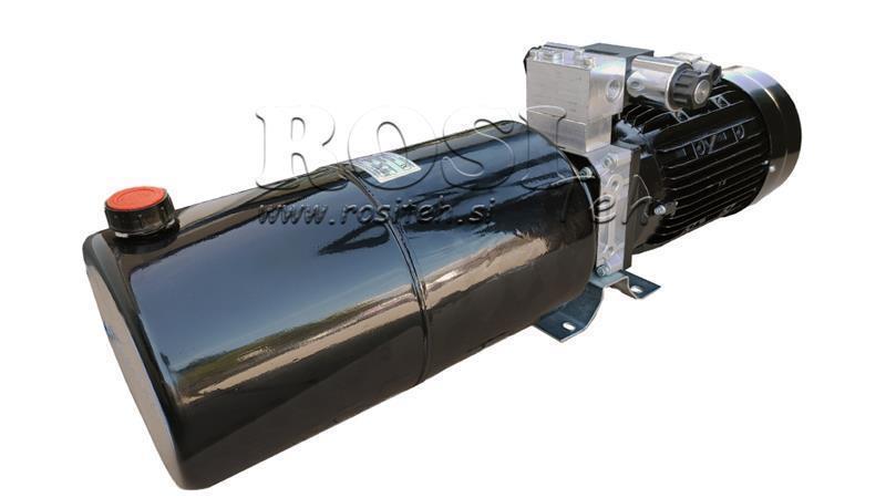 MINI AGREGAT HYDRAULICZNY 380V AC (2.2 kW) 120 bar - 8.0 cc - 11.2 lit/min - zbiornik 12 lit