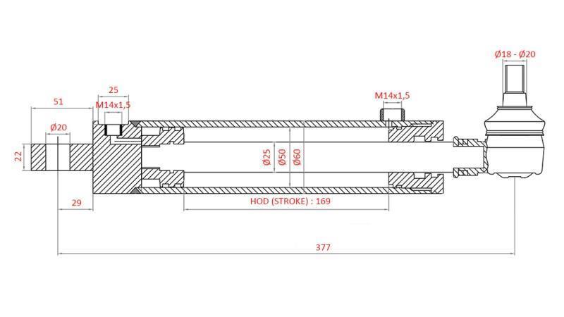 HYDRAULICZNY CYLINDER KIEROWNICZY SAME OEM-176.6354.4/01