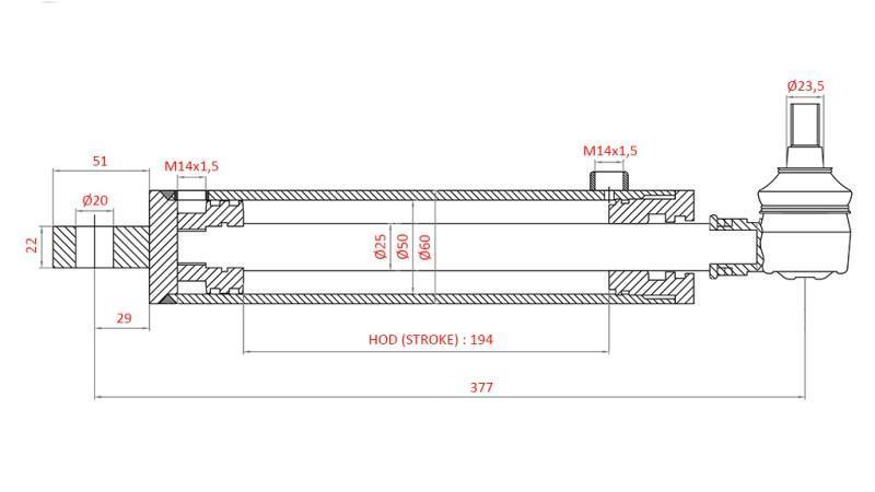 HIDRAULIČNI UPRAVLJAČKI CILINDAR ISTO OEM-169.6352.4/10