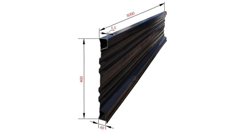 SIDE PANEL TIL TIPPER TRAILER 3 MET. - HØJDE 400 mm