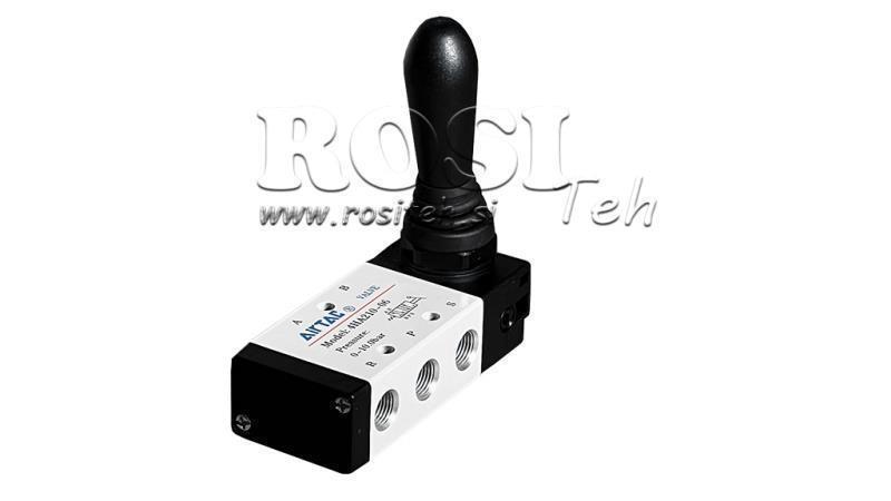 PNEUMATYCZNY ZAWÓR RĘCZNY 5/3 3/8 PRT-1053-CRR Z POWROTEM RĘCZNYM