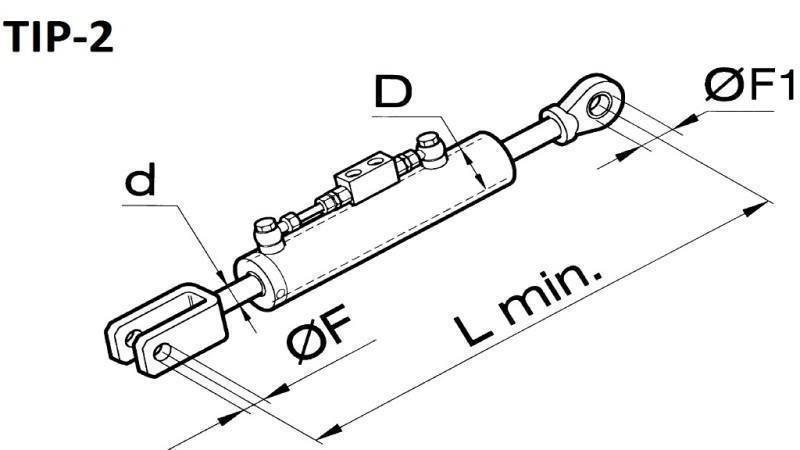 HYDRAULICZNE URZĄDZENIE PODNOSZĄCE - SAME 100/45min.720 typ (2) fi 28/32