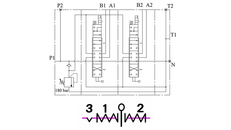 RĘCZNY ZAWÓR HYDRAULICZNY MONOBLOK 2xZ50 + POZYCJA PŁYWAJĄCA