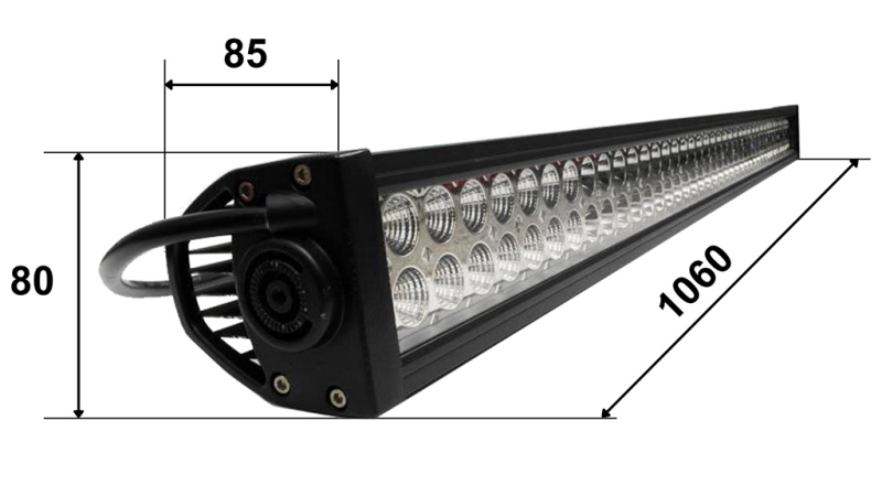 LEDOWA LAMPKA ROBOCZA - ŚWIATŁO 80 LED 240W 12V-24V KOMBO 106CM MEGA